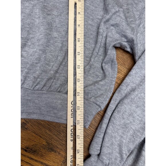 Dawna Womens Gray Lounge Set Long Sleeve Cropped Top High-Waisted Pants - Picture 11 of 13